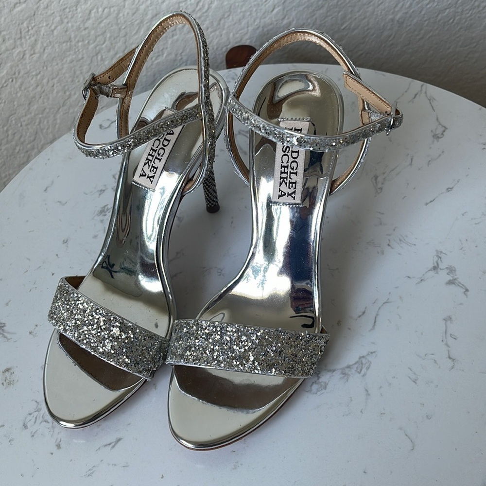 Badgley Mischka Olympia Glittered Evening Sandal - Picture 6 of 11